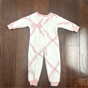 The Beaufort Bonnet Company Dolly Pink and White Footie